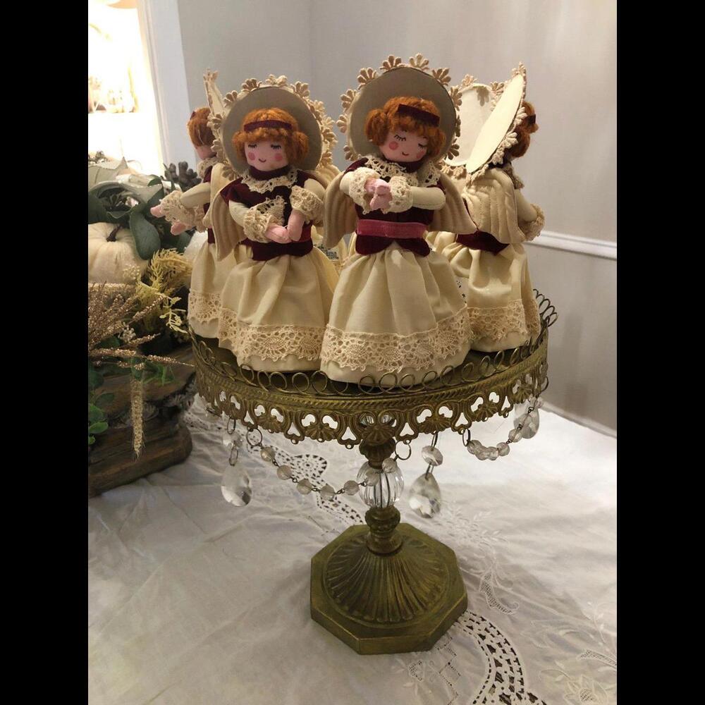UNIQUE VINTAGE ANGELS ORNAMENTS TO CHRISTMAS  TREE.  SET OF 4 .